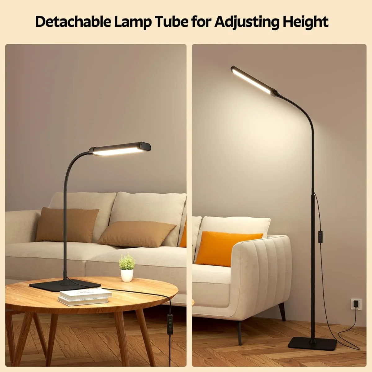 Tall Floor Lamp, Regular/Touch Model-With Remote Control, Adjustable Height & Brightness, 3 Color Modes - Image 5
