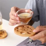 3PCS Wood Coasters Cute Decorative Lotus Root Cup Pad Eco-friendly Beech Coaster Reusable Hollow Mats for Tableware Bowl Plate - Image 5