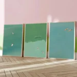 Light Green Seawater Canvas Art for Modern Home Decor