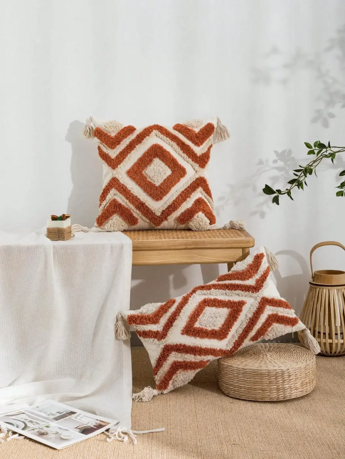 Nordic INS-style Moroccan tufted throw pillow and lumbar pillow covers for living rooms, bedrooms, and cars. - Image 6