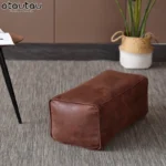 OTAUTAU Faux Leather Bean Bag Ottoman Footstool Cover Without Filler Lazy Beanbag Pouf Bench Door Floor Seat Stool Futon JD002 - Image 4