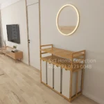 Laundry Basket with Bamboo Frame 200L 4 Compartments Extendable and Removable Laundry Bag Laundry Baskets Bamboo Beige ZSNJ-35