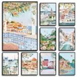 Captivating European City Canvas Art for Elegant Spaces