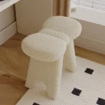 1Pc dressing stool, bow makeup stool, modern dressing stool, dressing table chair, white bedroom, modern simple home - Image 2