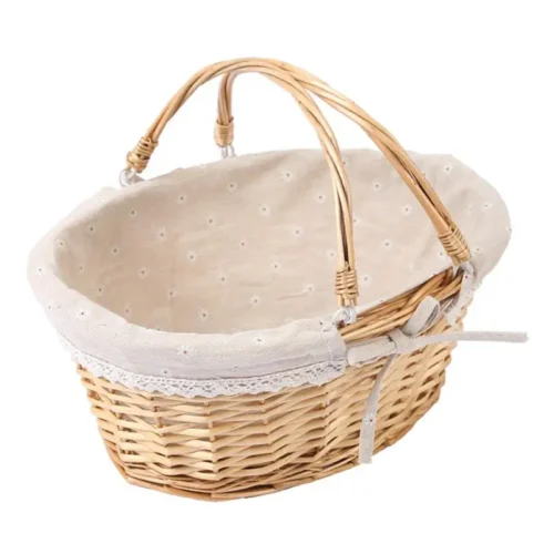 Gift Flower Girl Basket For Kids Woven Wicker Flower Picnic Gift Flower Girl Basket For Kidss Storage Wedding Girl Willow