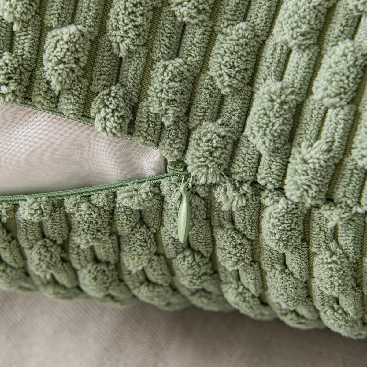 Spring Sage Green Decorative Throw Pillow Covers 18x18 Soft Corduroy Striped Square Pillow Covers for Couch Living Room Bed Sofa - Image 5