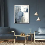 Serene Blue Navy Grey Canvas Art for Modern Home Decor - Image 4