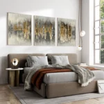 Elegant Black & Gold Geometric Canvas Art for Modern Spaces - Image 2