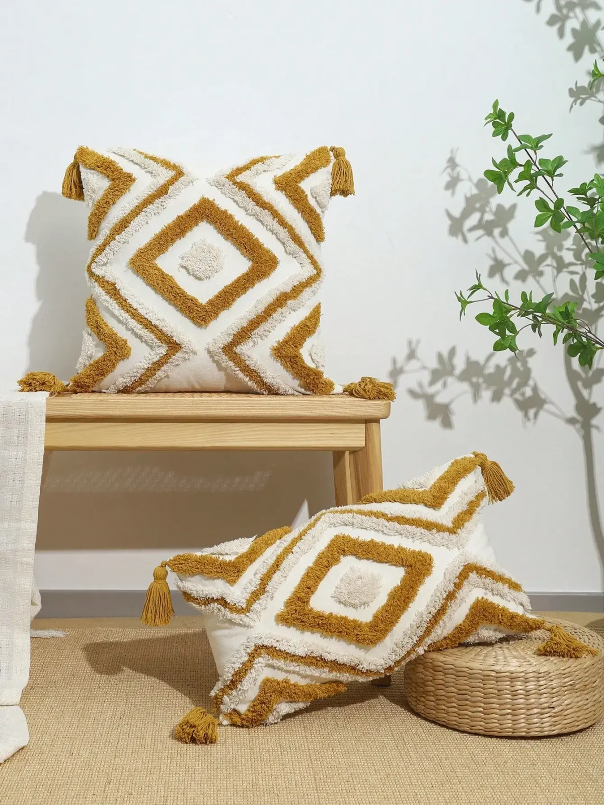 Nordic INS-style Moroccan tufted throw pillow and lumbar pillow covers for living rooms, bedrooms, and cars. - Image 5