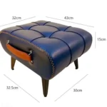 Small Foot Stool Ottoman PU Leather Rectangle Ottoman Footrest Bedside Step Stool with Wood Legs for Desk Living Room Bedroom - Image 6