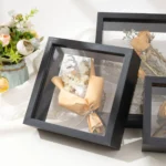 Black Wood Frame Home Tabletop Decoration Picture Frame Square Transparent Floating Dried Flower Picture Frame (No Flowers)