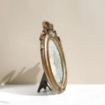 Golden Vintage Oval Photo Frame Elegant Tabletop Decor for Bedroom Study Living Room Perfect Gift Idea - Image 4