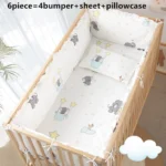 6/9Pcs Elephant Crib Baby Bedding Set Cotton Crib Bumper Baby Cot Sets Newborns juego de cama 120*60/120*70Cm - Image 2