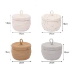 Home Desktop Miscellaneous Storage Basket Multi-purpose Hand Woven Cotton Rope Material Snacks Cosmetics Stationery Storage Box - Image 5