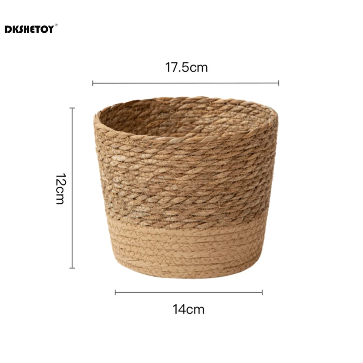 Natural seaweed woven flowerpot Vintage Style Flower Basket Large Capacity Straw Woven Planter for Family Friend Neighbor Gift - Image 4