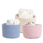 Handmade Woven Cotton Rope Storage Basket Cosmetics Jewelry Desktop Storaging Keys Snacks Box Sundries Organizer - Image 2