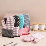 Stylish Heat-Resistant Kitchen Gloves – 2 Pairs for Safety - Image 5