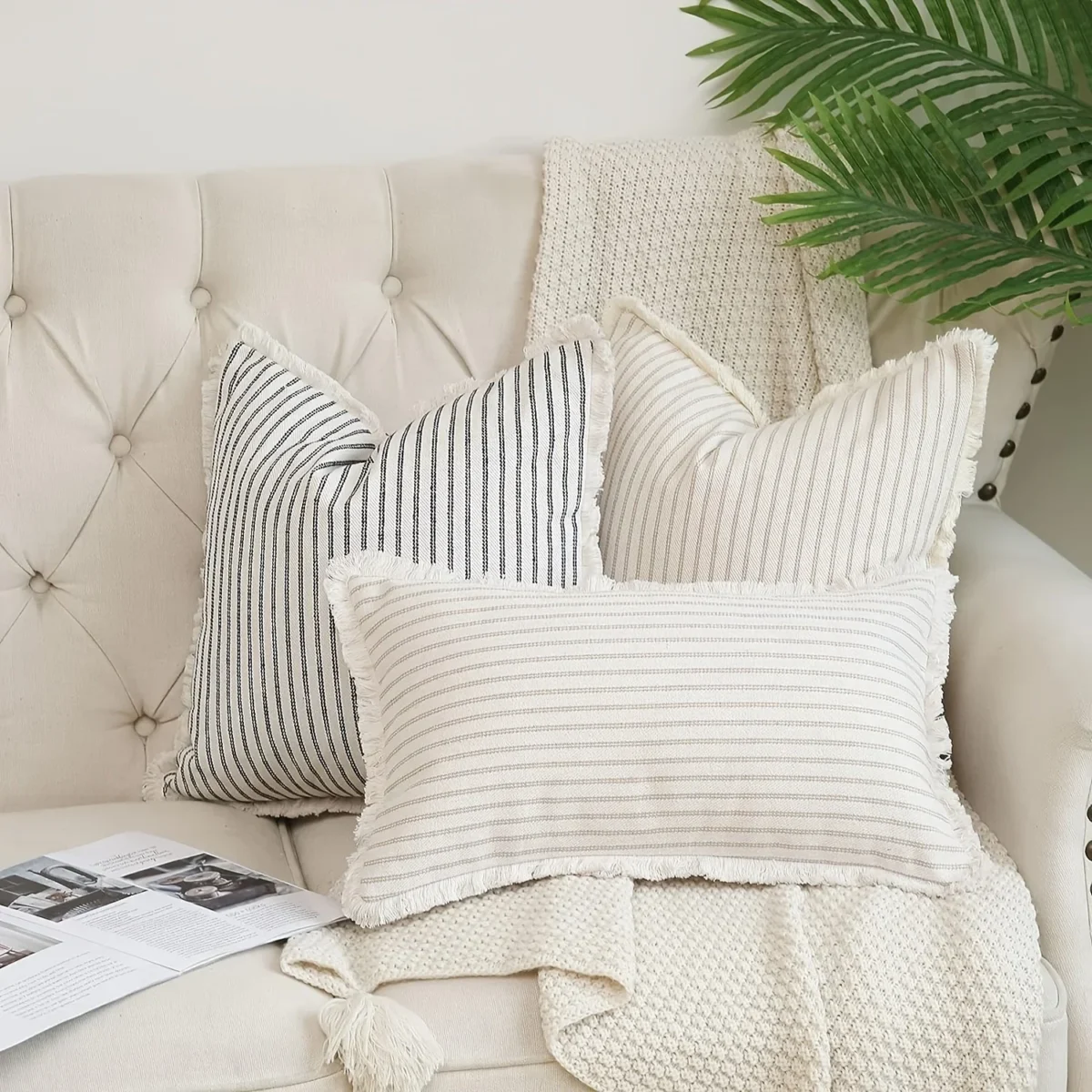 1pc Throw Pillow Covers - Comfortable Striped Throw Pillowcase For Home Bedroom Living Room, Car & Sofa Decor - Perfect Gift - Image 1