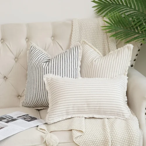 1pc Throw Pillow Covers - Comfortable Striped Throw Pillowcase For Home Bedroom Living Room, Car & Sofa Decor - Perfect Gift