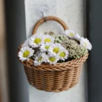 Hanging Portable Wall Hanging Basket Woven Storage Basket Portable Flower Plant Pot Desktop Kitchen Vegetables Storage - Image 4
