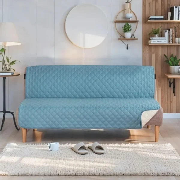 Protective Waterproof Slipcover for Pet-Friendly Sofa Bed - Blue