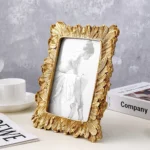 1PC Vintage Gold Palm Leaf Pattern Resin Photo Frame, suitable for family photo display and shooting prop decoration - Image 5