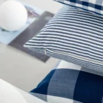 LEEJOOM Nordic Style Cushion Covers Checkered Stripe Pillowcase Blue Series Decor Home Decor Sofa Office Car 45x45cm/30x50cm - Image 6