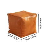 Modern Non-Slip Storage Stool Waterproof Large Capacity PU Leather Ottoman Thicken Stackable Unstuffed Cushion Cover Home - Image 5