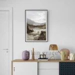 Rustic Mountain Gallery Wall Art Prints Vintage Forest Landscape Oil Painting Canvas Poster Nature Art Pictures Farmhouse Decor - Image 4