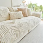 Shu Cotton Velvet Jacquard Sofa Cushion Winter Thickeneded Cover Soft and Comfortable Modern Simple Wind Cover Cat Cushion Plush Sofa Cover Cover - Image 3