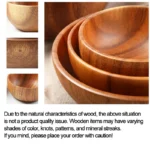 Acacia Wooden Fruit Salad Bowl, Japanese Style Rice Bowl, Single Wooden Ramadan Tableware, Utensils for Kitchen, Wood Soup Bowls - Image 4