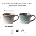 Two Sets of Couple's Cups Kiln Turned Glazed Mugs One Set of Ceramic Water Cups Coffee Cups Water Patterned Cup - Image 6