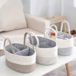 Multifunctional Travel Out Portable Mommy Bag Storage Basket Cotton Rope Woven Basket Clutter Arrangement Storage Baskets
