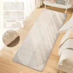 VIKAMA Upgraded Material Simple Lines Bedroom Bedside Rug Living Room Bathroom Kitchen Non-slip Washable Carpet Mat Home Decor - Image 2