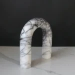 Natural Marble Sculpture Geometric Arch Semicircular Arch Ornament Yellow Cave Stone Decorative Figurines Living Room Decoration - Image 5