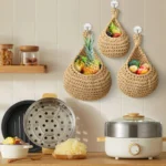 1pcs Handwoven Hanging Basket Wall Vegetable Fruit Organizer Container Decor for Kitchen Garden Mount Wall Plant Flower Onion - Image 4