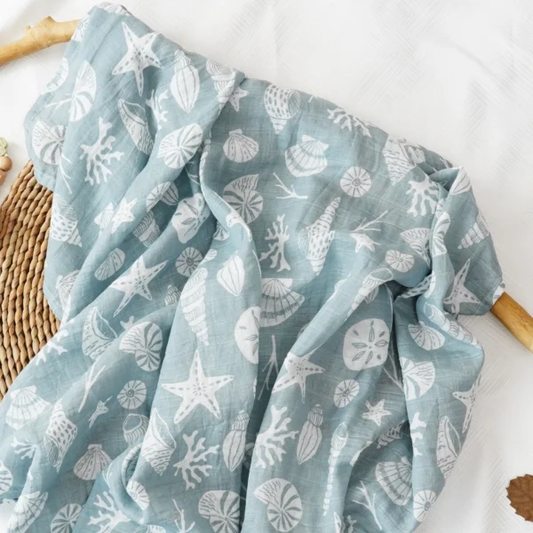 100% Cotton 120*110cm 2 Layers Newborn Baby Bath Towel Wrap Muslin Swaddle Blankets