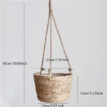 Garden Hanging Planter Macrame Plant Storage Basket Jute Rope Woven Indoor Outdoor Flower Pot Holder Plant Hangers Home Decor - Image 5