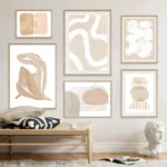 Neutral Beige Gray Abstract Canvas Art for Stylish Décor