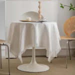 Nordic Cotton Sofa Throw Blankets Outdoor Camping Picnic Tassels Linen Tablecloth Leisure Relax Beach Towel White Travel Rug - Image 6