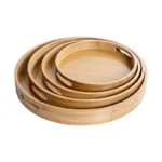 Elegant Japanese Wooden Round Tray for Stylish Food Presentation - Image 6