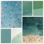 Light Green Seawater Canvas Art for Modern Home Decor - Image 2