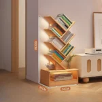 Tree-shaped Bookshelf Solid Wood Book Rack Floor-to-ceiling Space-saving Shelf Living Room Storage Shelf Display Shelf Household - Image 3