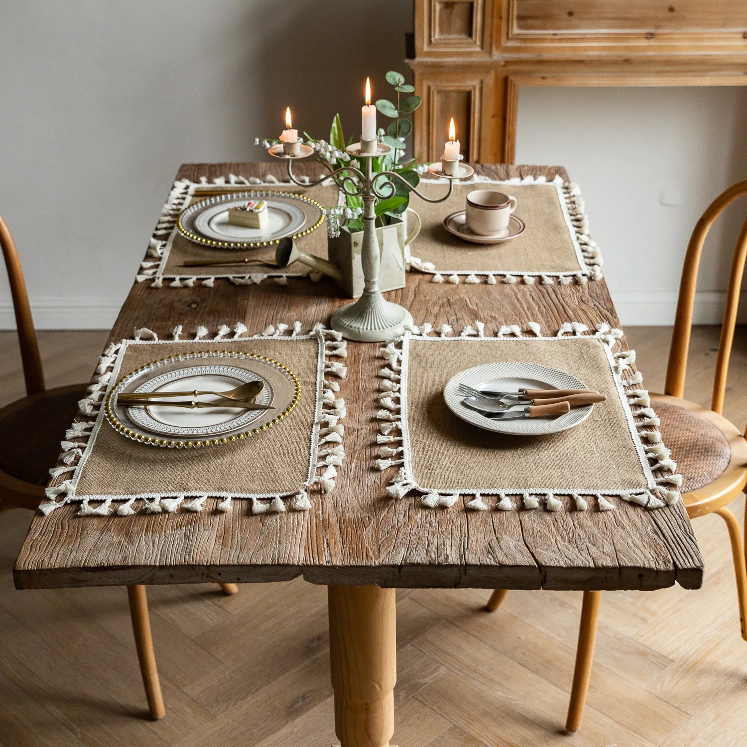 2 PCS Braided Placemats Heat Resistant Jute Table Mats Farmhouse Woven Fabric Natural Place Mats for Decorations Indoor Outdoor 35 kf S9cf28d0145dd4151905b882d3dda8f0cd