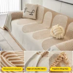 Chic Nordic Chenille Sofa Cover Set with Elegant Tassels - Image 5