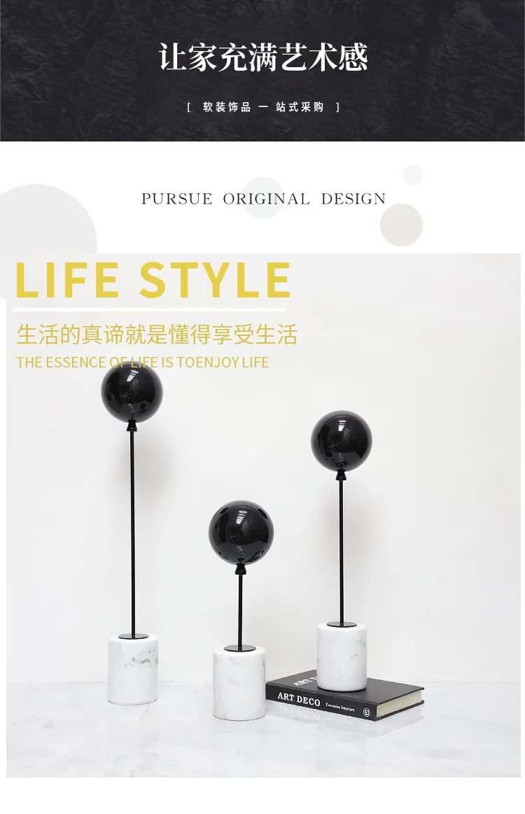 Minimalist Balloon Art Sculpture, Natural Marble Base, Tabletop Ornaments, Metal Balloon Sculpture, Room Aesthetic Decoration 1 kf S9de2a7962e6f453193f6d78c91f44e37b