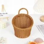 Hanging Portable Wall Hanging Basket Woven Storage Basket Portable Flower Plant Pot Desktop Kitchen Vegetables Storage - Image 3