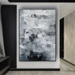 Handcrafted Gray Abstract Oil Canvas Art for Modern Living Spaces