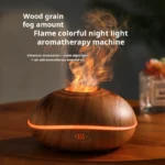 Fire Flame Wood Grain Aroma Diffuser - Soothing Mist & Style