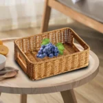 Woven Baskets for Storage Household Picnic Basket Storage Platters for Snacks Perfume Sundries Breakfast Drinks and Food - Image 2
